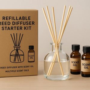 22 Refillable Reed Diffuser Starter Kit with Multiple Scent Oils